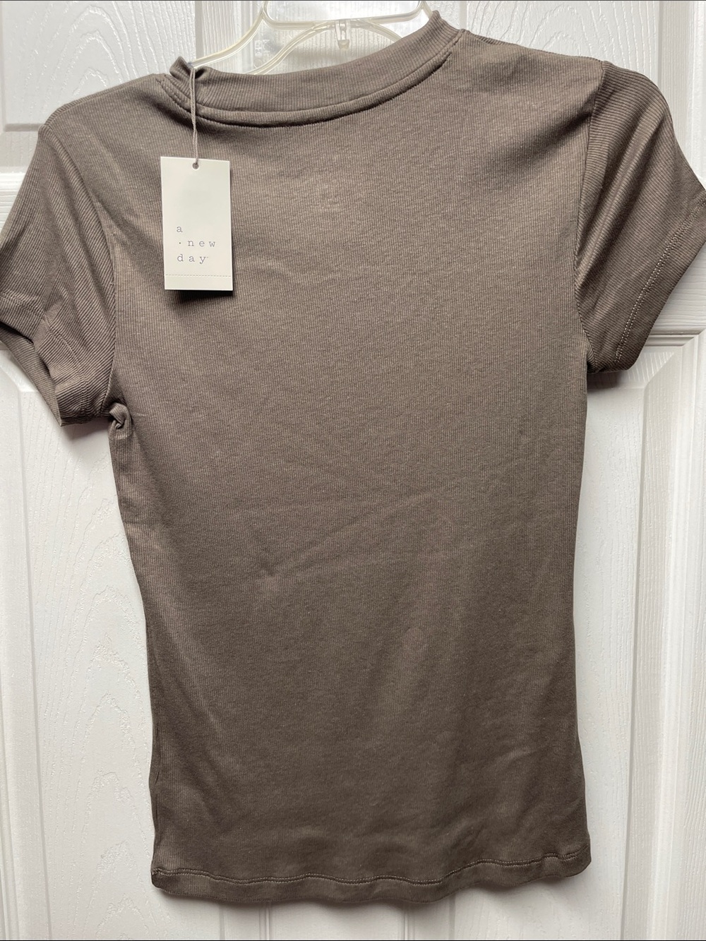 a new day Short-Sleeve Crewneck Top in Taupe - Picture 3 of 3